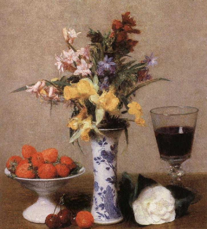 Henri Fantin-Latour Still lIfe with Flowens and Fruit Germany oil painting art